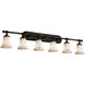 Alabaster Rocks 6 Light 48 inch Dark Bronze Bath Bar Wall Light in Incandescent