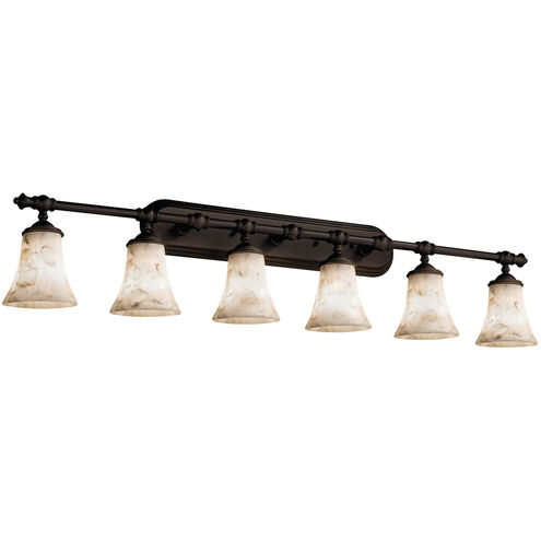 Alabaster Rocks 6 Light 48 inch Dark Bronze Bath Bar Wall Light in Incandescent