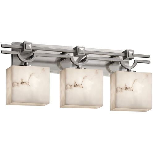 LumenAria 3 Light 29 inch Brushed Nickel Bath Bar Wall Light in Rectangle, Incandescent, Rectangle