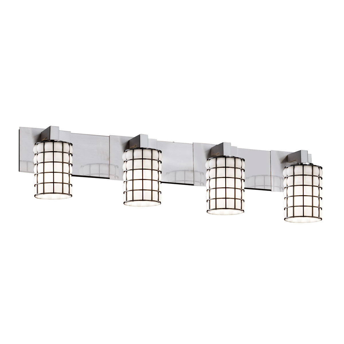 Wire Glass LED 35.25 inch Dark Bronze Bath Bar Wall Light in 2800 Lm LED, Swirl with Clear Bubbles, Cylinder with Flat Rim, Modular