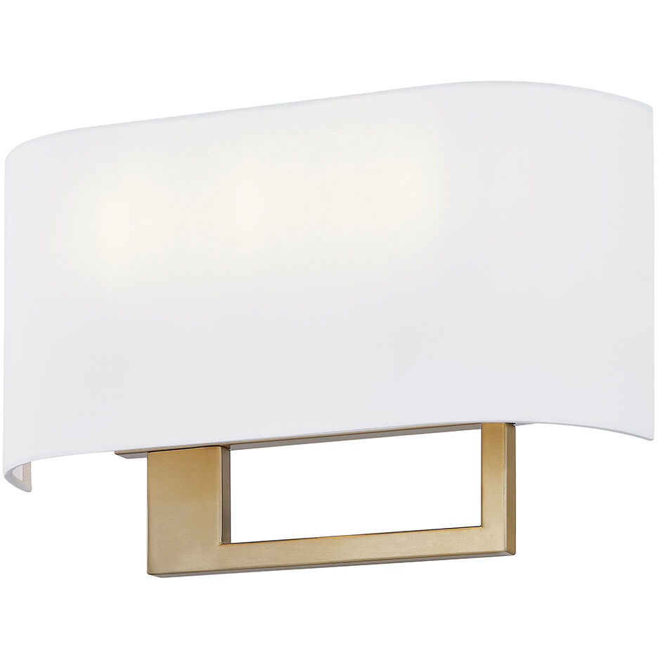Textile Collection Wall Sconce Wall Light in Brushed Brass, Callie Family