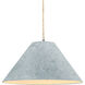 Radiance Collection - Avola Pendant Ceiling Light in Brushed Nickel, Replaceable Bulb, Beige Twist Cord, Concrete, 15W x 7.25H, Form+Finish+Function