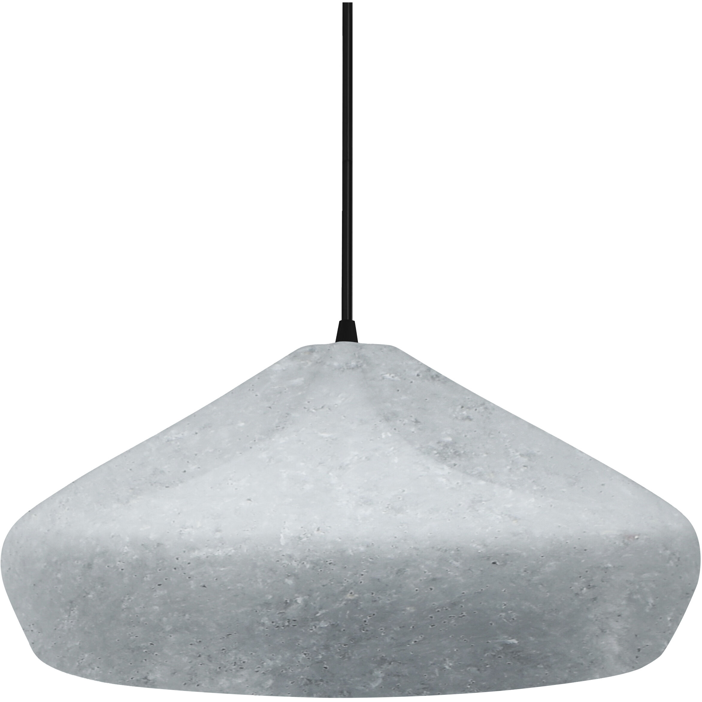 Radiance Collection - Crease Pendant Ceiling Light in Matte Black, Black Cord, Replaceable Bulb, Concrete, 15.25W x 6.5H, Form+Finish+Function