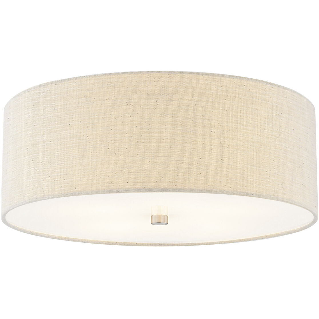 Textile Collection 4 Light 18 inch Brushed Nickel Flush Mount Ceiling Light in Cream (CandleAria), Classic Family