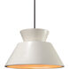 Radiance Collection - Trapezoid 1 Light 14 inch Matte White with Champagne Gold internal finish Pendant Ceiling Light in Matte Black, Replaceable Bulb, Rigid Stem, Matte White with Champagne Gold interior, Form+Finish+Function