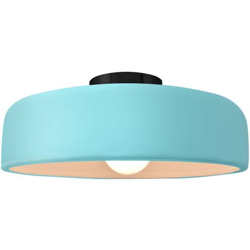 Radiance LED 16 inch Reflecting Pool and Matte Black Semi Flush Ceiling Light