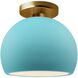 Radiance 1 Light 7 inch Reflecting Pool and Brushed Brass Semi Flush Ceiling Light