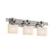 Fusion 3 Light 29 inch Brushed Nickel Vanity Light Wall Light in Square with Flat Rim, Incandescent, Caramel Fusion