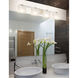 Fusion 4 Light 35.75 inch Brushed Nickel Vanity Light Wall Light in Rectangle, Incandescent, Weave Fusion