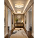Textile Collection - Genova Family 24 inch Brushed Brass and Cream Linen Semi-Flush Ceiling Light in 24" D x 24" W x 10.25" H, EVOLV