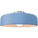 Radiance 1 Light 13 inch Sky Blue and Brushed Nickel Semi Flush Ceiling Light