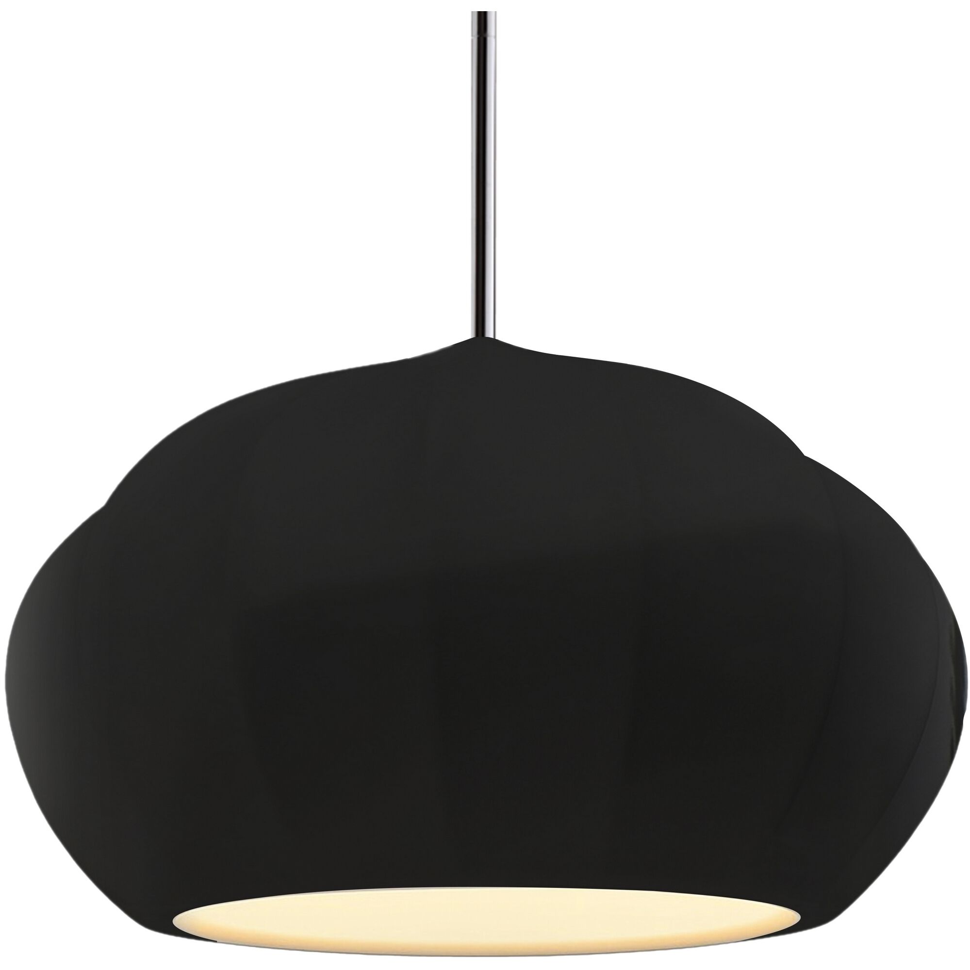 Radiance Collection - Fluted Pendant Ceiling Light in Polished Chrome, Dedicated LED, Rigid Stem, Gloss Black/Matte White, Form+Finish+Function