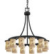 Alabaster Rocks LED 28 inch Matte Black Chandelier Ceiling Light