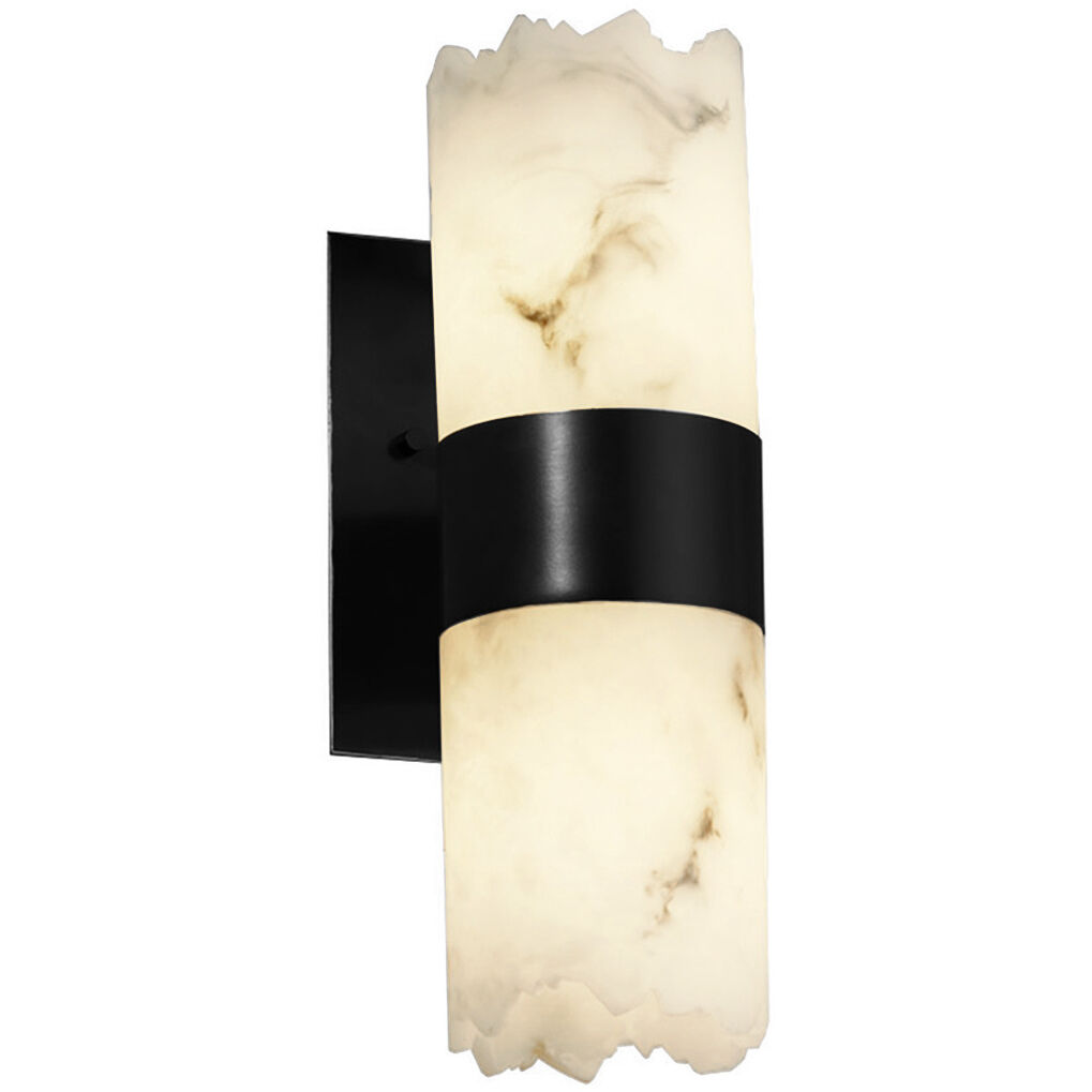 Lumenaria Wall Sconce Wall Light in Matte Black, Cylinder with Broken Rim, Incandescent