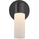 Fusion Collection - Cellini Family 4.5 inch Matte Black and Ribbed Opal ADA Wall Sconce Wall Light, EVOLV