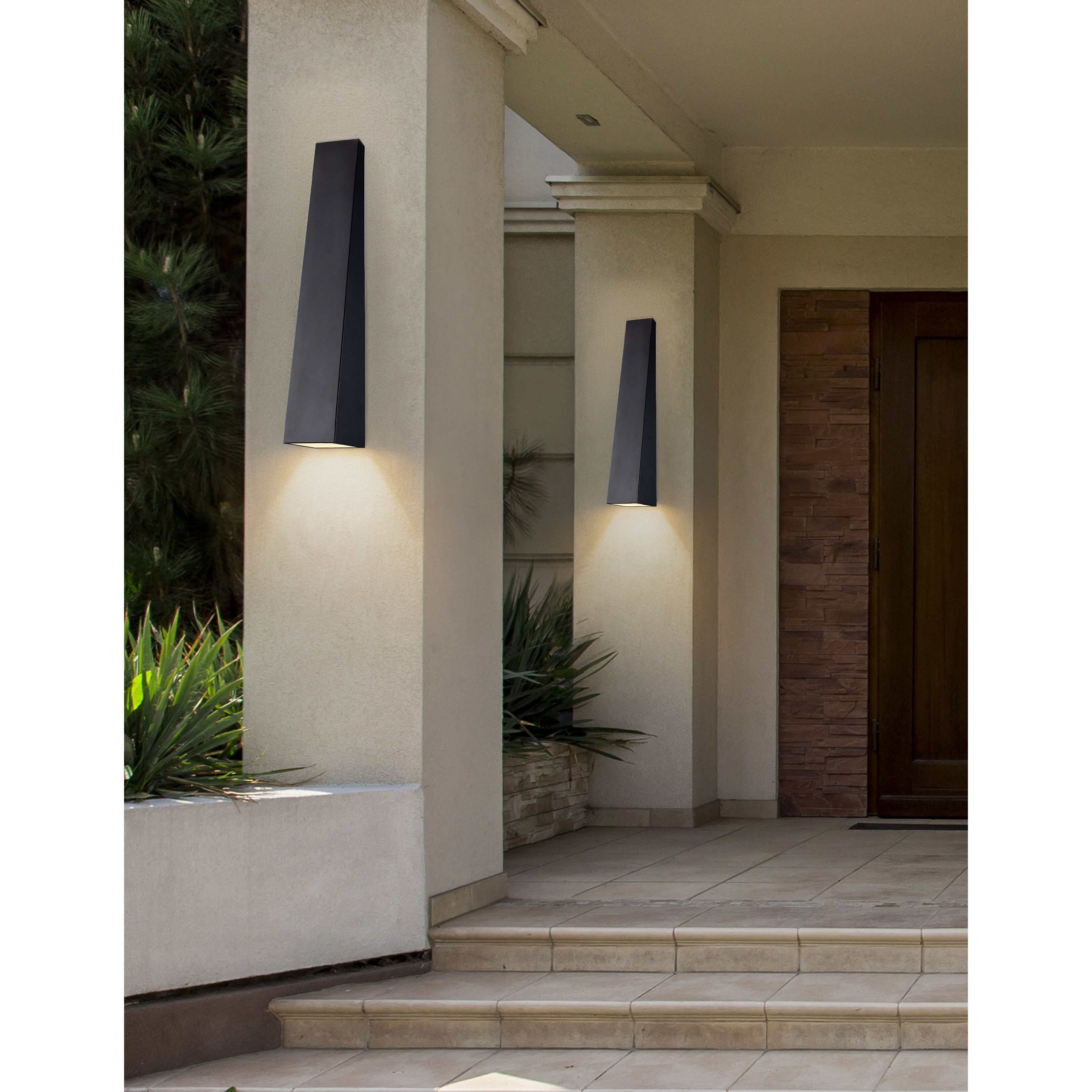 Corwin Family 28 inch Matte Black Outdoor Wall Sconce in 4" D x 5.5" W x 28" H, EVOLV