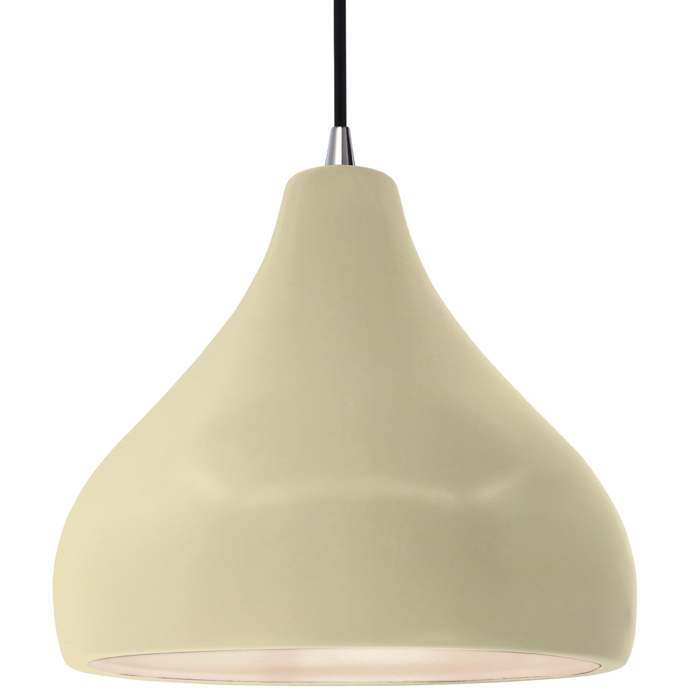 Radiance LED 13.5 inch Vanilla Gloss and Brushed Nickel Pendant Ceiling Light