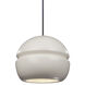 Radiance Collection 1 Light 8 inch Brushed Nickel and Matte White and Black Pendant Ceiling Light