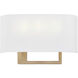 Textile Collection Wall Sconce Wall Light in Brushed Brass, Callie Family