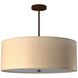 Textile Collection - Classic Family 6 Light 24 inch Dark Bronze Drum Pendant Ceiling Light in Incandescent, Cream Linen, Classic Family