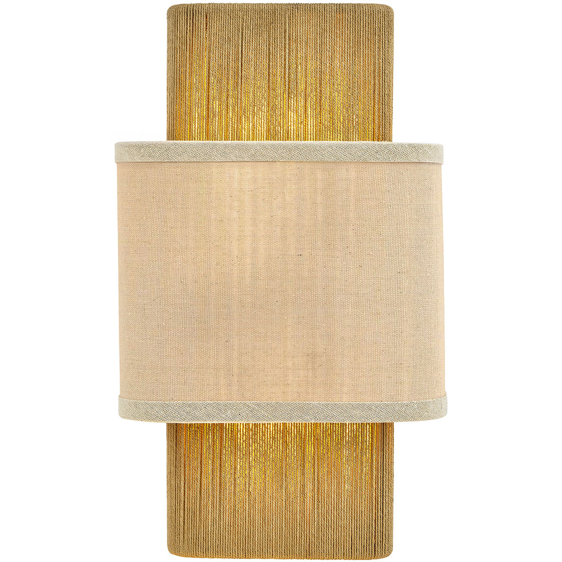 Textile Collection - Narberth Family 2 Light 8 inch Brushed Brass ADA Wall Sconce Wall Light, EVOLV