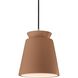 Radiance Collection - Trapezoid LED 7.75 inch Adobe and Brushed Nickel Pendant Ceiling Light in Dedicated LED, Black, Form+Finish+Function