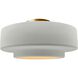 Radiance Collection - Tier 1 Light 14.5 inch Matte White and Champagne Gold and Brushed Brass Semi-Flush Ceiling Light in Replaceable Bulb, Matte White/Champagne Gold, 14.5W x 7.25H, Form+Finish+Function
