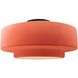 Radiance Collection - Tier 1 Light 16.5 inch Gloss Blush and Matte Black Semi-Flush Ceiling Light in Replaceable Bulb, 16.5W x 8H, Form+Finish+Function