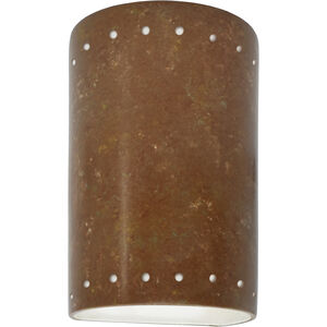 Ambiance Cylinder LED 6 inch Rust Patina ADA Wall Sconce Wall Light in 1000 Lm LED, Small
