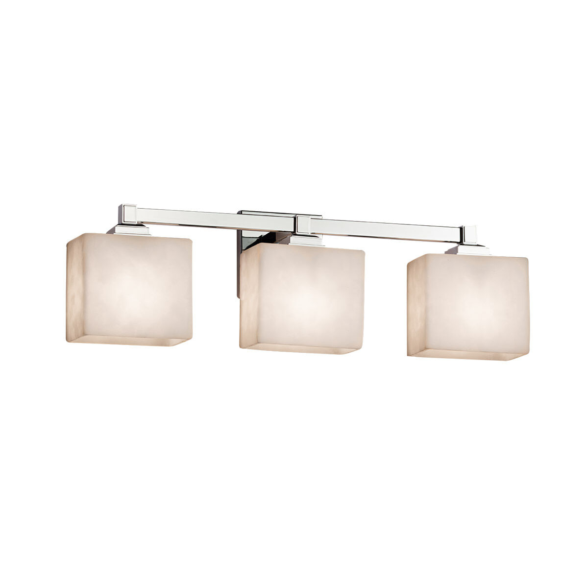 Justice Design CLD 8433 15 NCKL Clouds 3 Light 22 inch Brushed Nickel Vanity Light Wall Light in Square with Flat Rim Incandescent