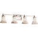 Alabaster Rocks 4 Light 31 inch Polished Chrome Vanity Light Wall Light in Square with Flat Rim, Incandescent