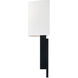 Textile Collection 1 Light 10 inch Matte Black ADA Wall Sconce Wall Light, Hamilton Family