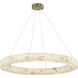 Alabaster Rocks Collection - Medley Family LED 42 inch Brushed Brass and Alabaster Rocks Pendant Ceiling Light in 42" D x 42" W x 3.5" H, EVOLV