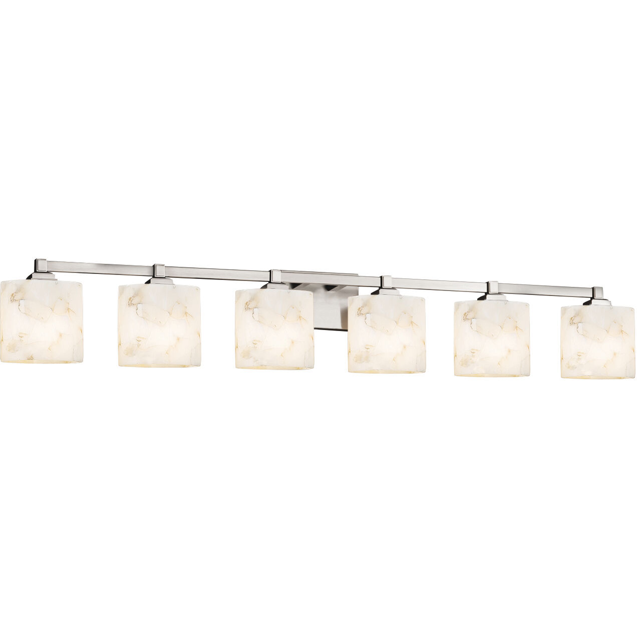 Alabaster Rocks 6 Light 51.5 inch Brushed Nickel Vanity Light Wall Light in LED, Oval