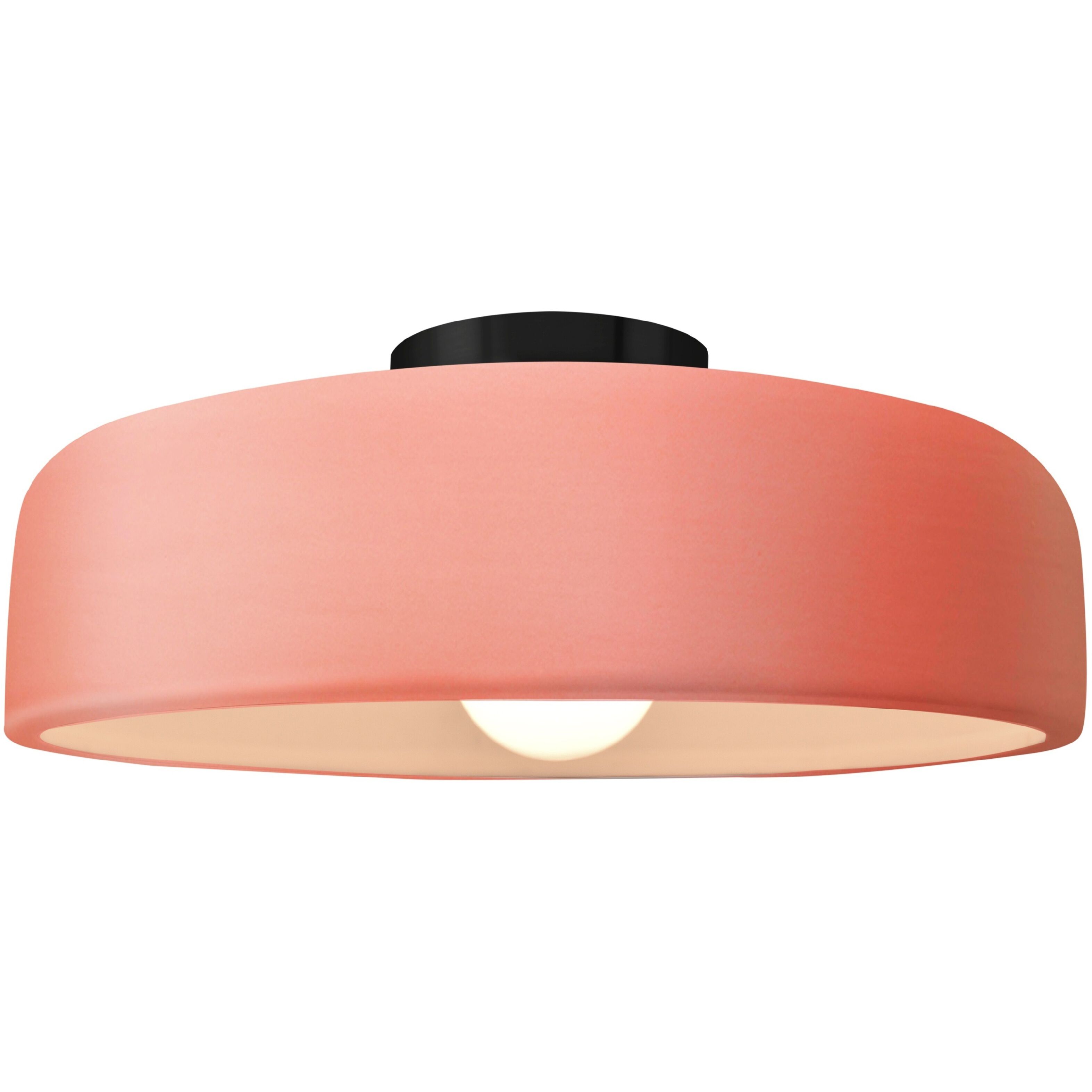 Radiance Collection - Spire LED 16 inch Gloss Blush and Matte Black Semi-Flush Ceiling Light in Dedicated LED, 16W x 6.5H, Form+Finish+Function