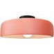 Radiance Collection - Spire LED 16 inch Gloss Blush and Matte Black Semi-Flush Ceiling Light in Dedicated LED, 16W x 6.5H, Form+Finish+Function