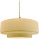 Radiance Collection - Tier Pendant Ceiling Light in Brushed Brass, Replaceable Bulb, Beige Twist Cord, Muted Yellow, 14.5W x 5.25H, Form+Finish+Function