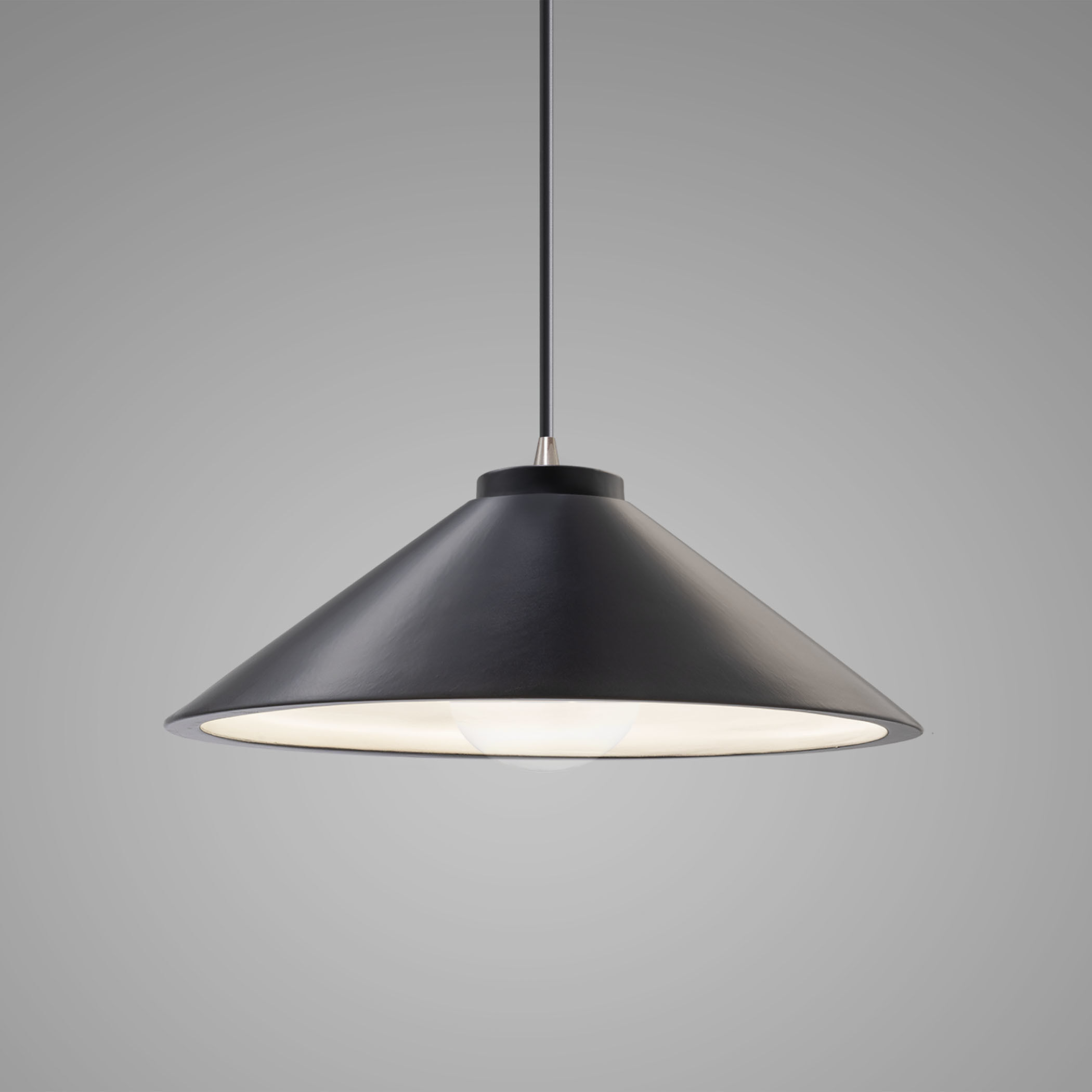 Radiance Collection 1 Light 11.75 inch Carbon Matte Black with Brushed Nickel Pendant Ceiling Light