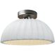 Radiance Collection - Pleated Dome Semi-Flush Ceiling Light in Brushed Nickel, Dedicated LED, Gloss White, Form+Finish+Function