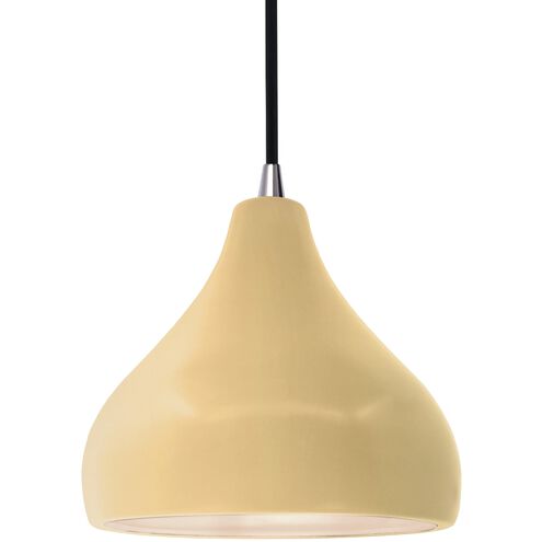 Radiance LED 8 inch Muted Yellow and Brushed Nickel Pendant Ceiling Light