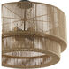 Eco Collection - Milos Family 6 Light 24 inch Matte Black and Natural Semi-Flush Ceiling Light in 24" D x 24" W x 14" H, EVOLV
