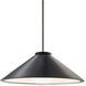 Radiance Collection - Flare LED 11.75 inch Carbon Matte Black and Brushed Nickel Pendant Ceiling Light in Dedicated LED, Rigid Stem, Form+Finish+Function