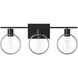 EVOLV 24 inch Matte Black with Chrome Ring Bath Bar Wall Light in Matte Black / Chrome Ring