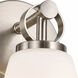 Fusion Collection - Bolzano Family 1 Light 6 inch Brushed Nickel and Opal Wall Sconce Wall Light, EVOLV