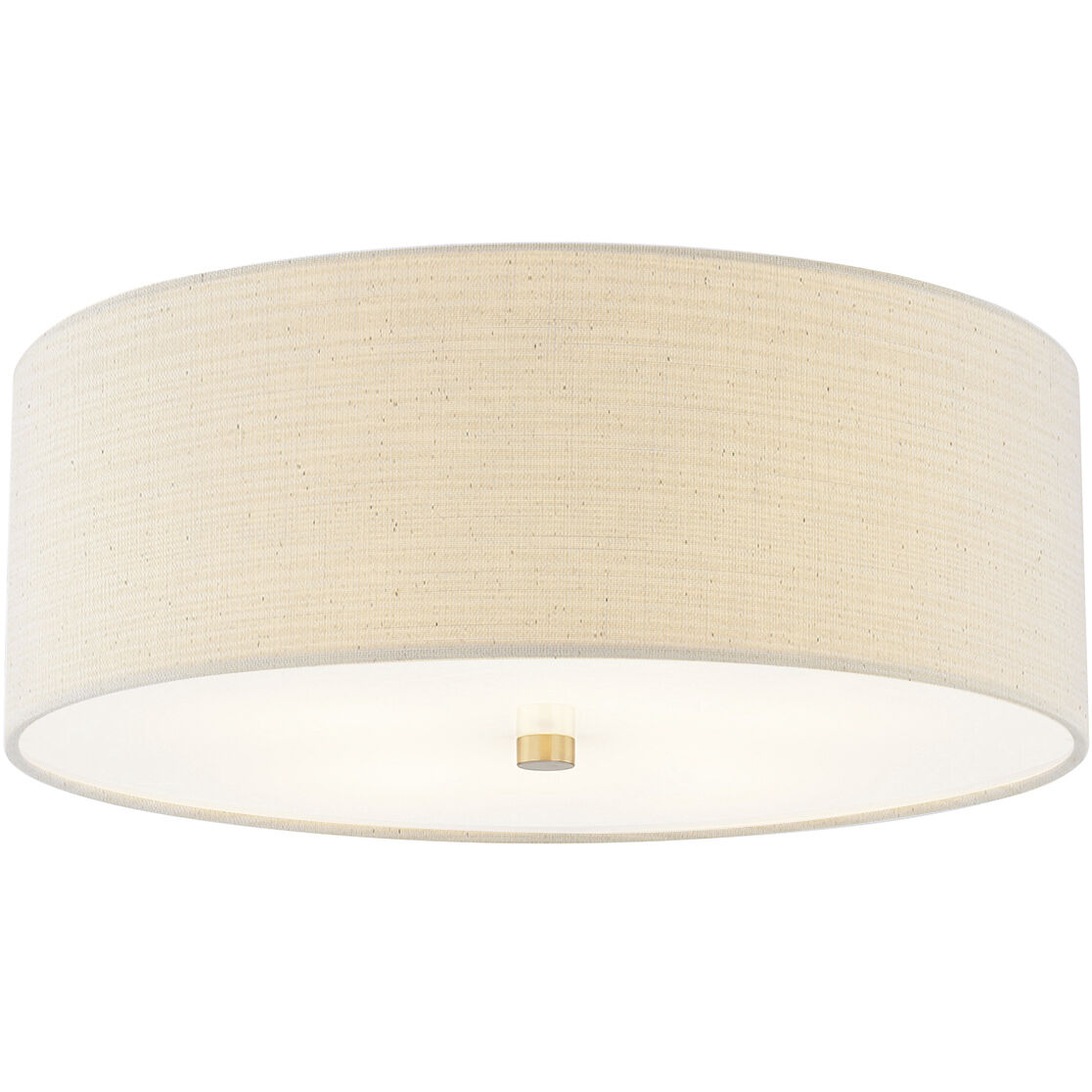 Textile Collection 4 Light 18 inch Brushed Brass Flush Mount Ceiling Light in Cream (CandleAria), Classic Family