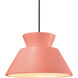 Radiance Collection - Trapezoid 1 Light 14 inch Gloss Blush Pendant Ceiling Light in Matte Black, Replaceable Bulb, Rigid Stem, Form+Finish+Function