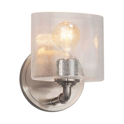 Fusion 1 Light 6.5 inch Polished Chrome ADA Wall Sconce Wall Light in Oval, Incandescent, Seeded Fusion