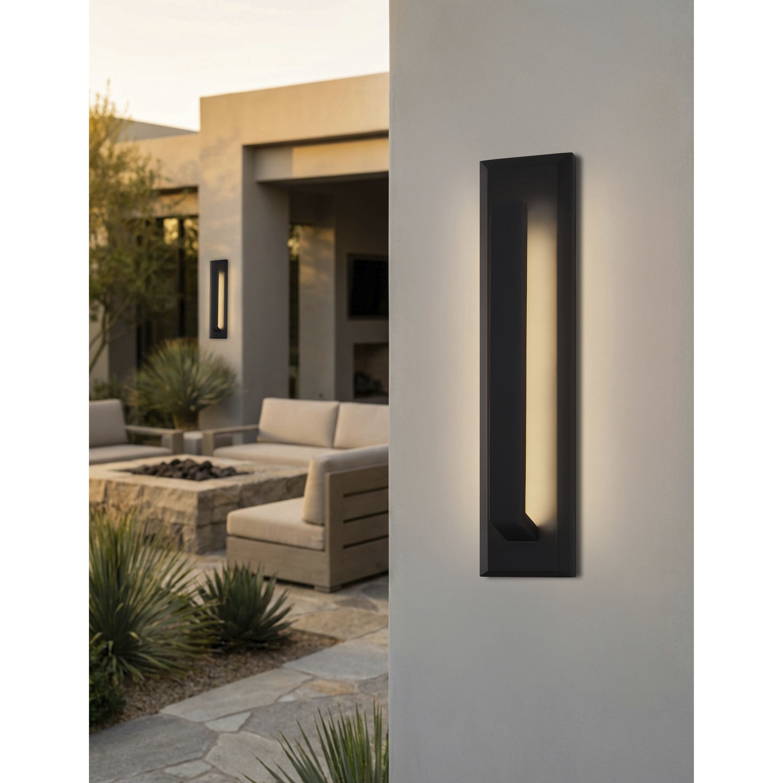 Zurich 21 inch Matte Black Outdoor Wall Sconce in 3.5" D x 4.5" W x 21" H, EVOLV