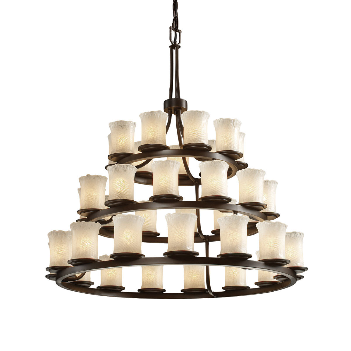 Veneto Luce 36 Light 42 inch Dark Bronze Chandelier Ceiling Light in White Frosted (Veneto Luce), 25200 Lm LED