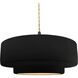 Radiance Collection - Tier Pendant Ceiling Light in Matte Black, Dedicated LED, Beige Twist Cord, Carbon Matte Black/Champagne Gold, 16.25W x 6H, Form+Finish+Function